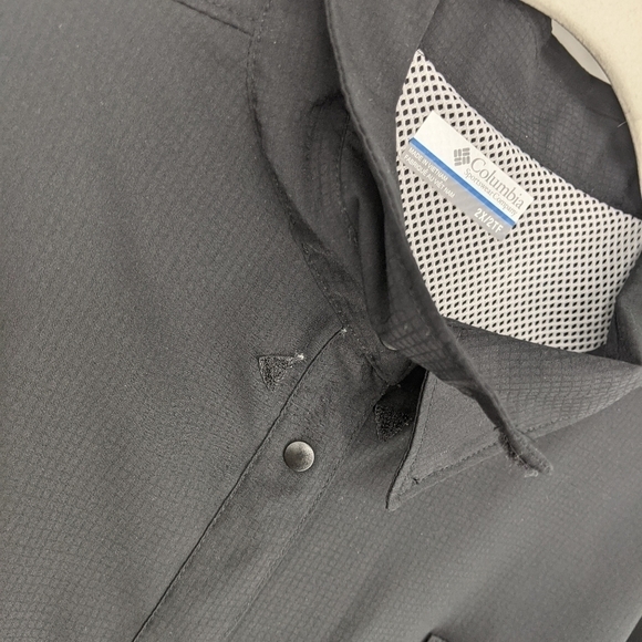 Columbia PFG Fishing Shirt Omni Shade Vented Snap Button Black Outdoor Hiking 2X - Picture 9 of 10